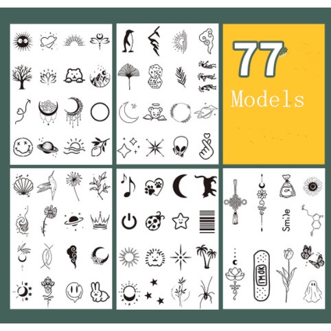 Hình Xăm Dán Tạm Thời Họa Tiết Dễ Thương 77/80