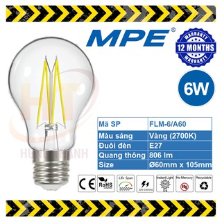Đèn led Edison Filament MPE 6W Trang trí nghệ thuật - Kiểu Arbitrary