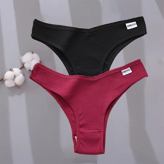 Bộ 2 quần lót cotton CUTEBYTE lưng thấp thoải mái dễ thương cho nữ