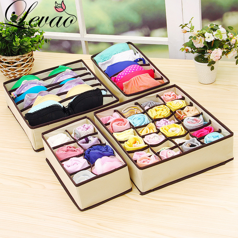 Hộp Vải Levao Đựng Đồ Lót / Vớ 6 / 7 / 8 / 24 Ngăn Tiện Lợi