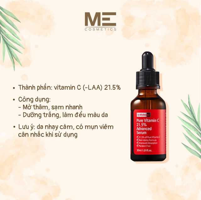 [ME] Serum dưỡng trắng da Pure Vitamin C 21.5% Advanced Serum by Wishtrend 30ml