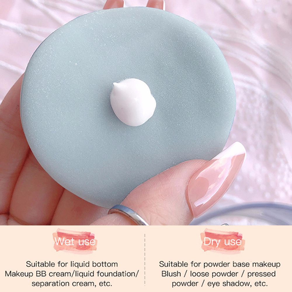 [Hàng mới về] Bộ 2 miếng mút trang điểm mềm hình tròn 2 mặt dễ mang theo tiện lợi