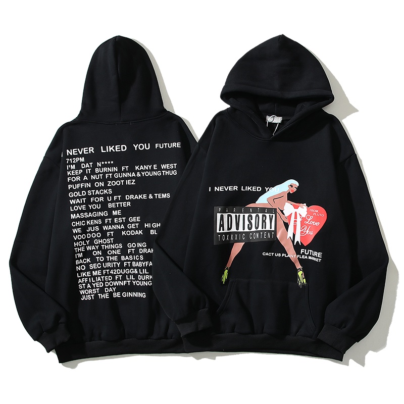 Kanye Áo Hoodie Lông Cừu In Chữ love Đỏ Thoải Mái Phong Cách Đường Phố