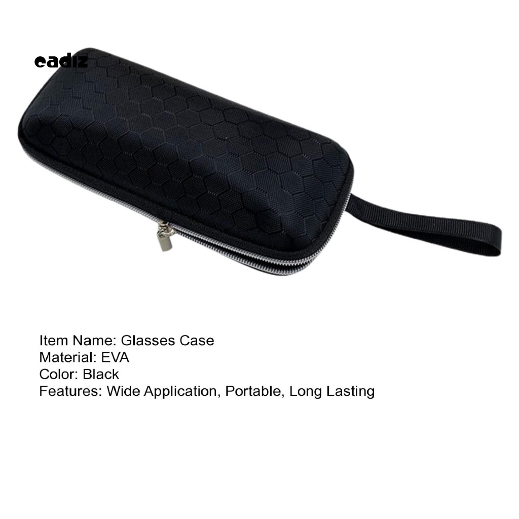 Hộp Đựng Mắt Kính Màu Đen Có Khóa Kéo Tiện Dụng