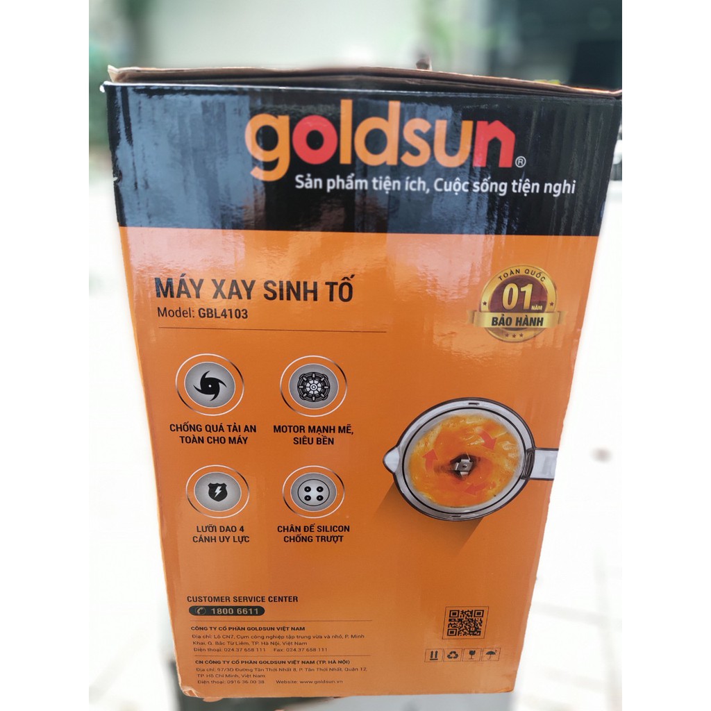 Xả hàng máy xay sinh tố 3 cối nhựa Goldsun BGL4103 chính hãng