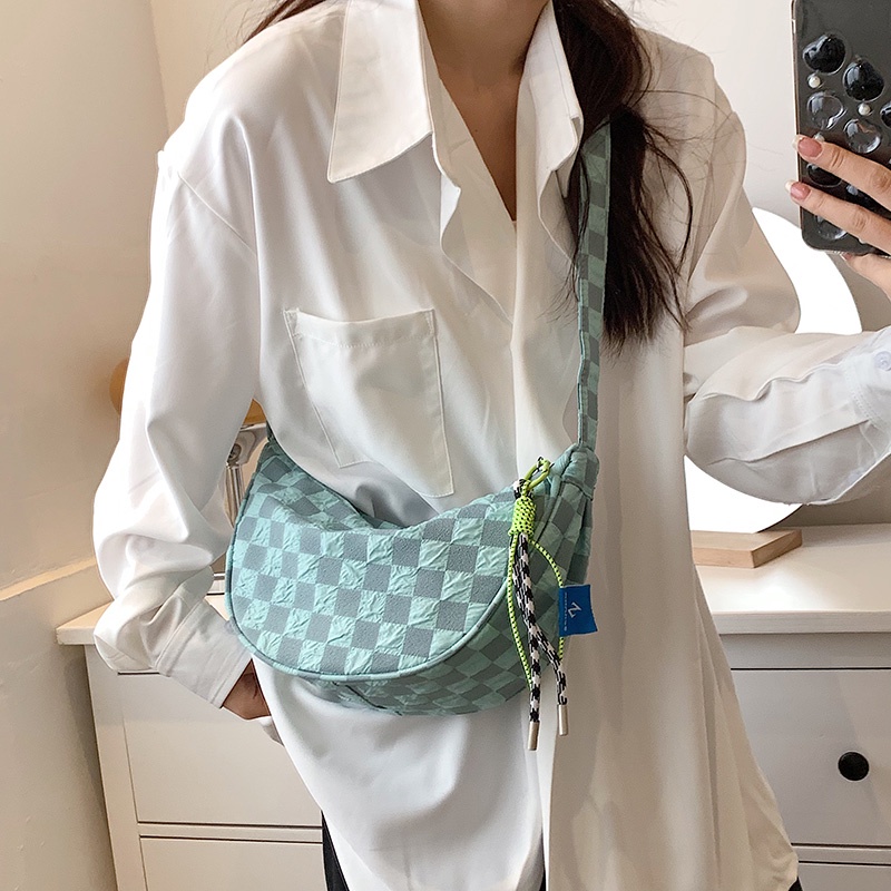Túi đeo chéo Prettyzys phong cách mùa hè Hàn Quốc 2022 cho nữ