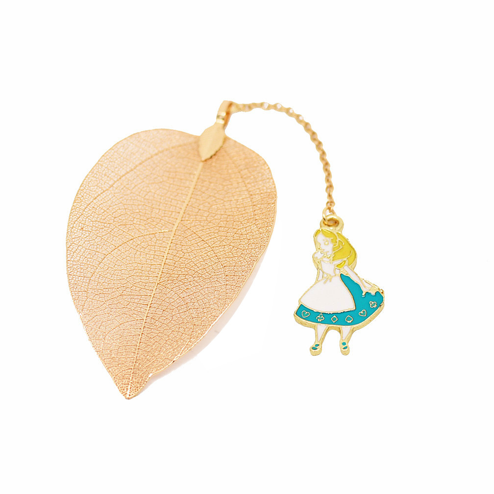 1 Thẻ Đánh Dấu Sách Bằng Đồng Thau Hình Chiếc Lá