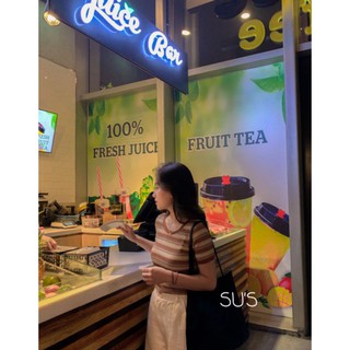 ÁO CROPTOP KẺ NGANG CHẤT MÁT