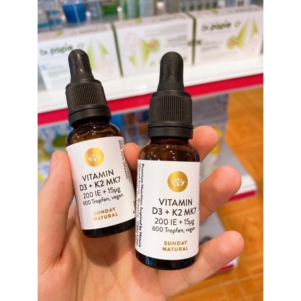 Vitamin D3 K2 MK7 Đức Sunday Natural 20 cho bé