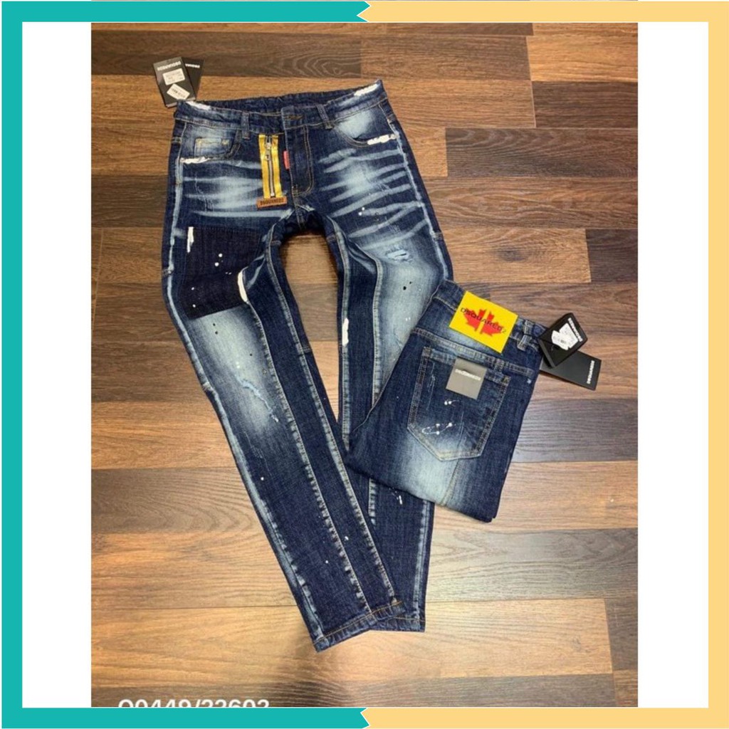 XẢ KHO💥Quần bò côn rách nhẹ có vảy sơn cao cấp