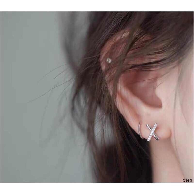 Bông X xoắn ôm tai bạc ta- Giá như sỉ