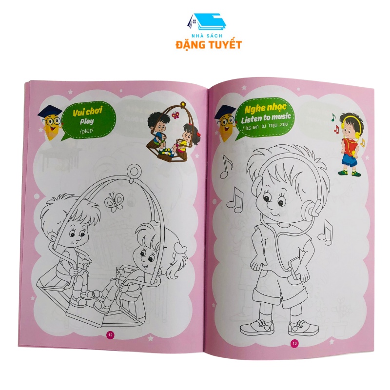 Sách - Bộ Tô Màu 3 - 4 tuổi song ngữ Anh - Việt ( Túi 8 cuốn)