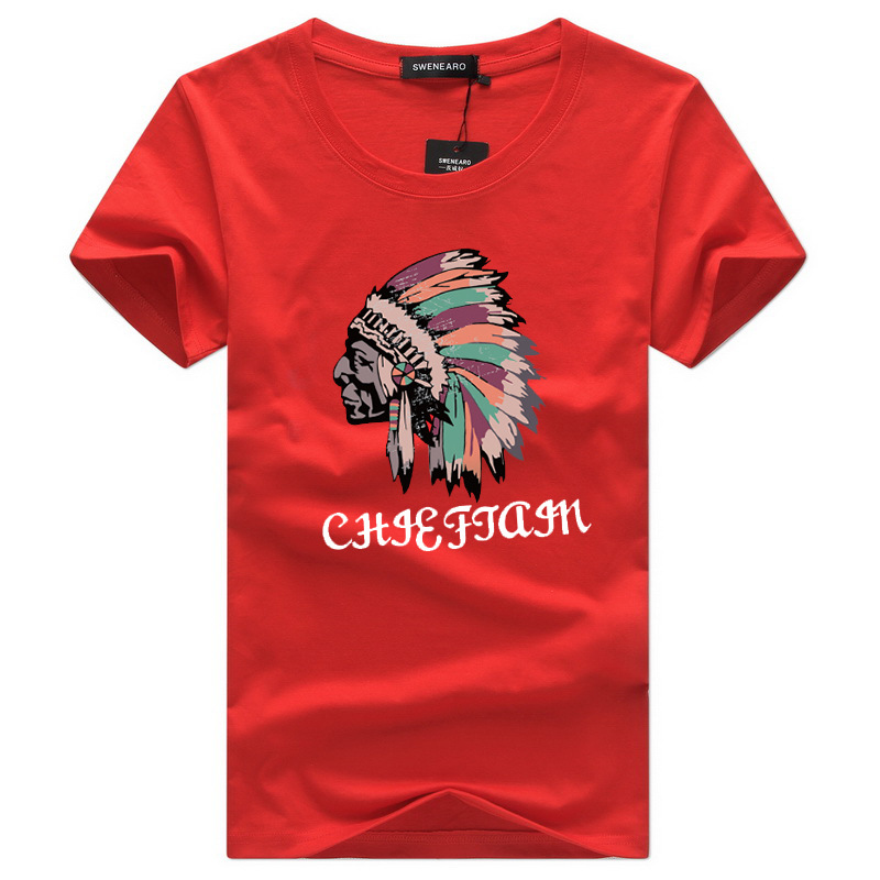 Áo Thun Cotton Ngắn Tay In Họa Tiết Âu Mỹ Đơn Giản Thời Trang Cho Nam