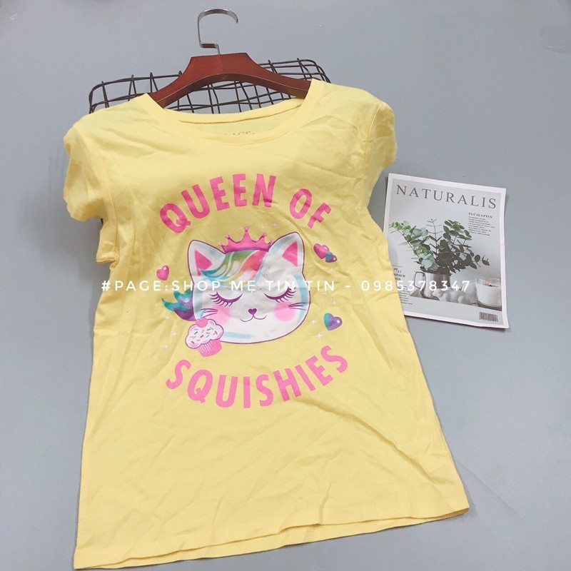[Dọn kho] áo phông vàng -mặt mèo size:7-8y(24-26kg) chất cotton lỗi