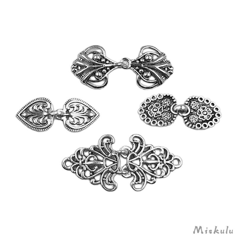 Set 4 Cặp Kẹp Cố Định Khăn Choàng Cardigan Họa Tiết Hoa Rỗng Kiểu Vintage