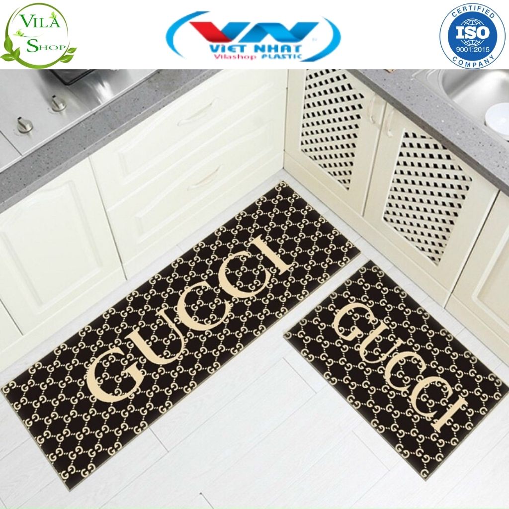 Thảm Lau Chân Nhà Bếp, Bộ 2 Thảm Bếp Chống Trơn Trượt, Thấm Hút Tốt, Nhiều Mẫu Mã Mới Nhất 2022