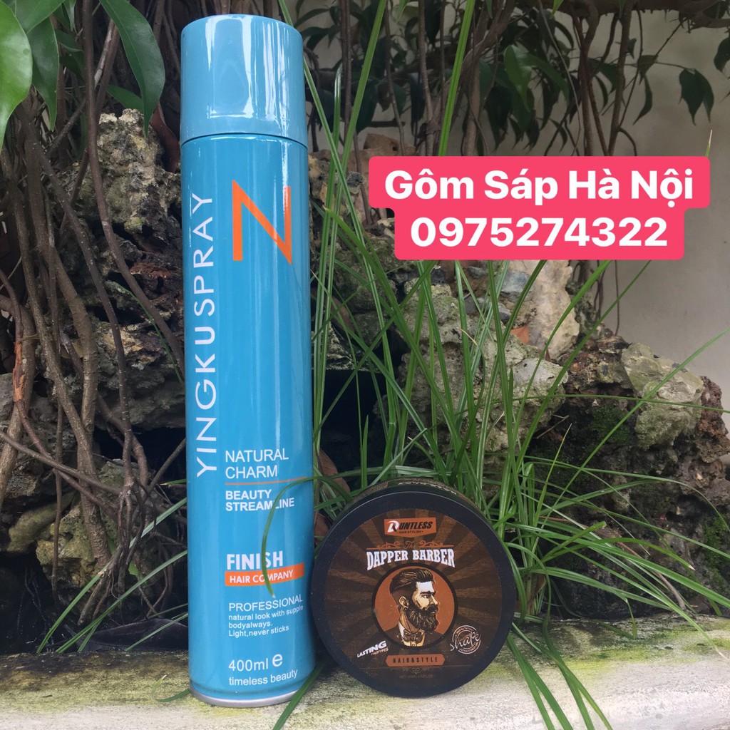 COMBO Gôm xịt tóc YINGKUSPRAY + Sáp Vuốt Tóc  DAPPER BARBER