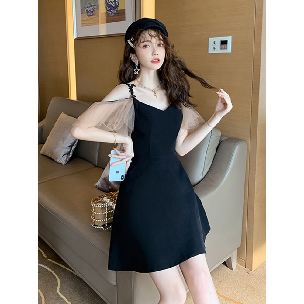 Đầm Nữ Phối Tay Cách Điệu Viền Voan Sang Chảnh SIXTEEN. | BigBuy360 - bigbuy360.vn