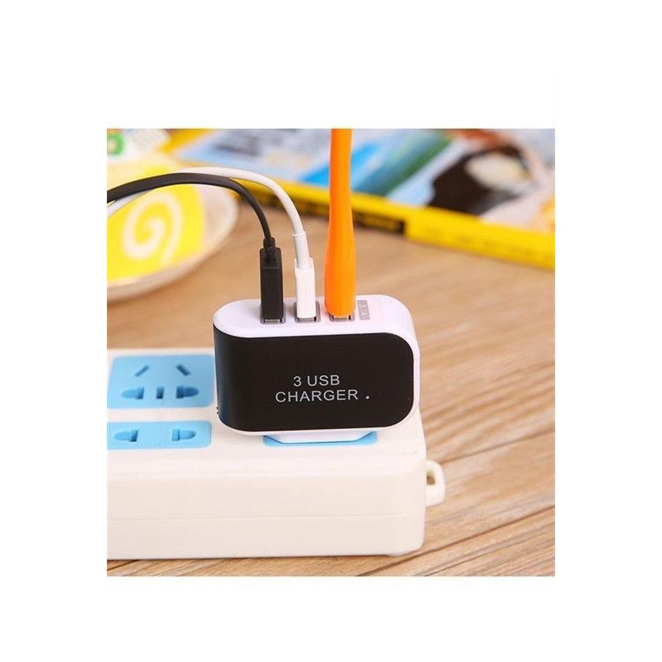 Củ sạc điện thoại 3 cổng USB mới đa màu sắc