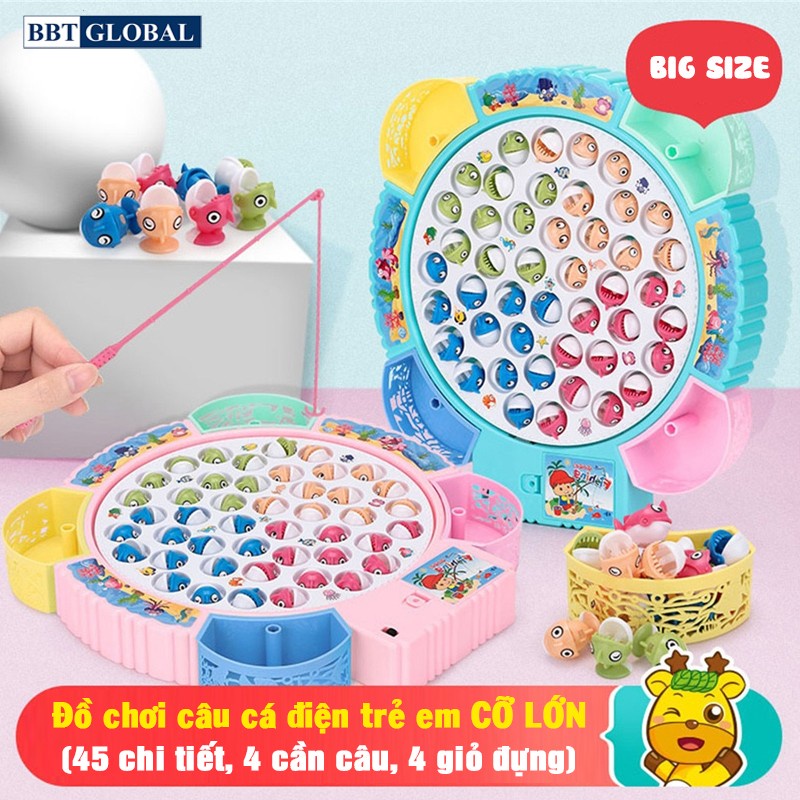 Đồ chơi câu cá điện BBT GLOBAL trẻ em CỠ LỚN 45 chi tiết có nhạc 393