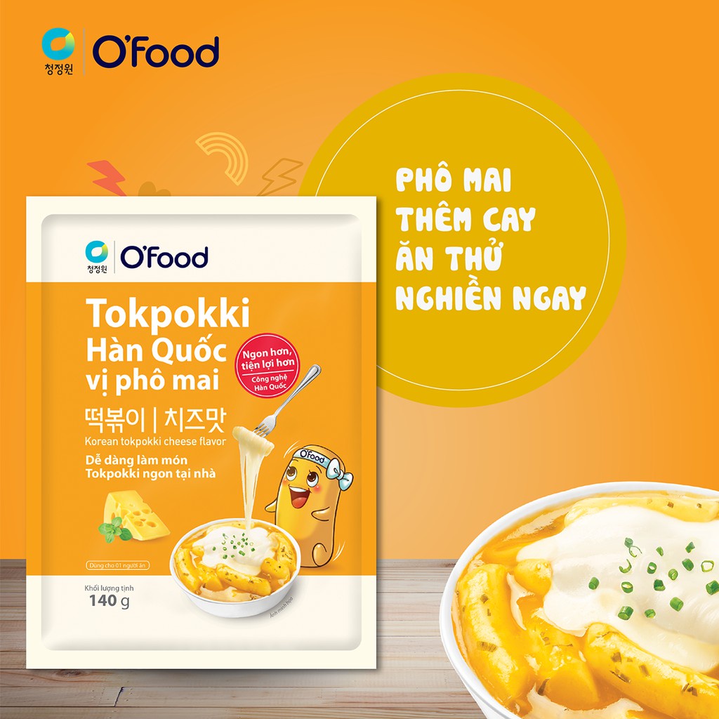 Bánh gạo tokbokki Hàn Quốc kèm sẵn sốt O'food gói 140g