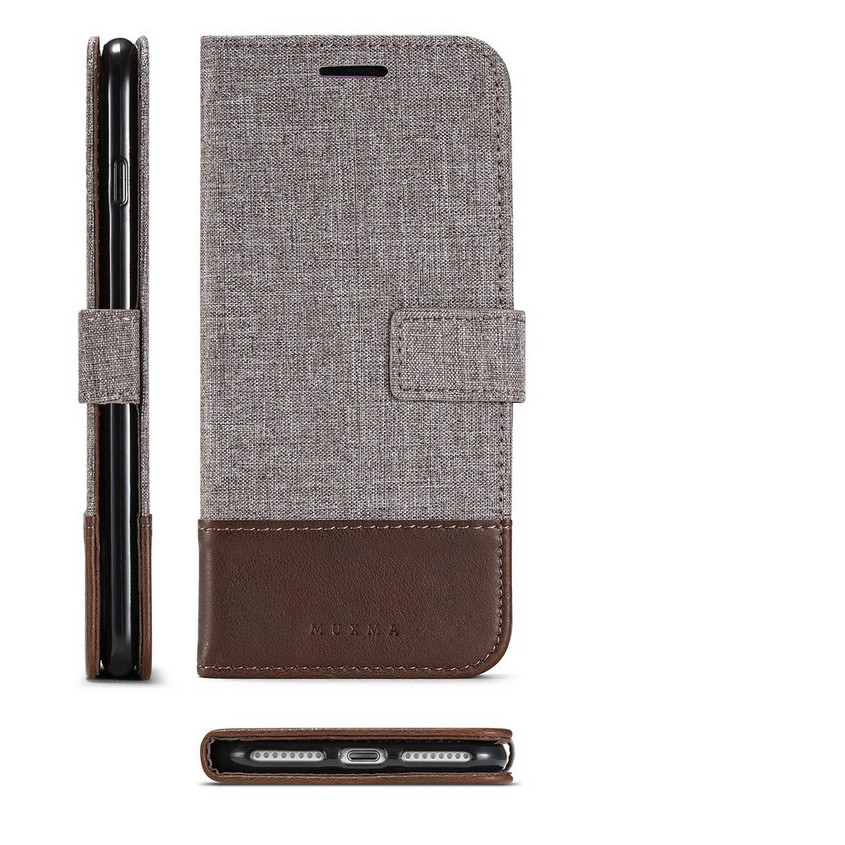 [iPhone] Bao da nắp gập có giá đứng chất liệu canvas cho IPhone X XS Max XR | BigBuy360 - bigbuy360.vn