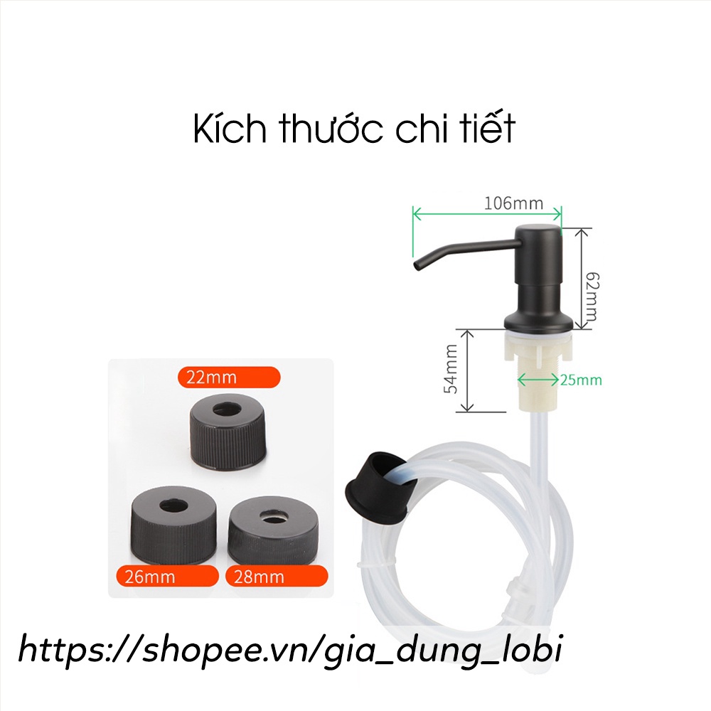 Bô vòi bơm nước rửa chén lắp chìm bồn rửa Vòi hút xà phòng thông minh ống dẫn silicon dài 1.2m