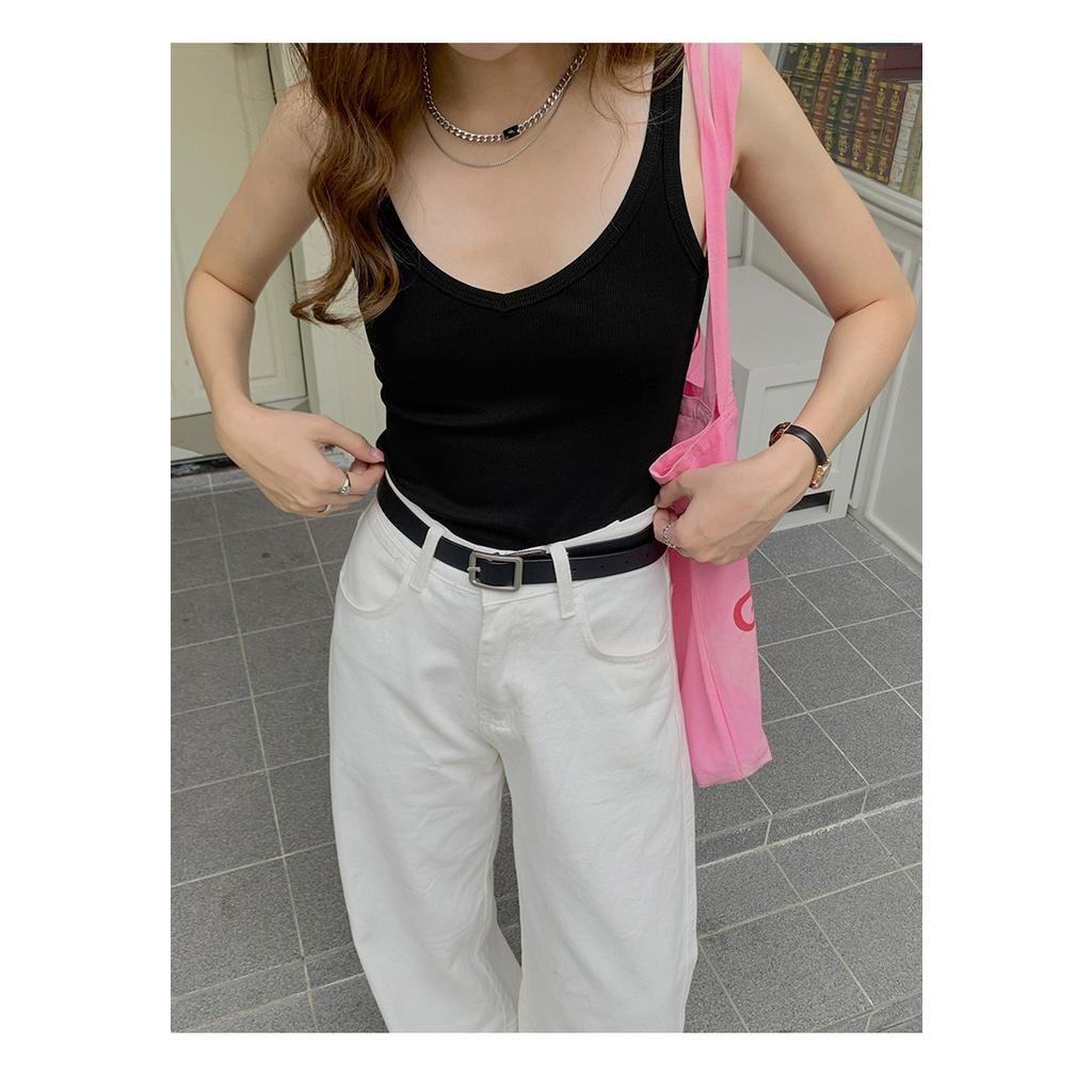 Áo Yếm Cổ Chữ V Dáng Ôm Màu Sắc Tương Phản Thời Trang Mùa Hè 63897