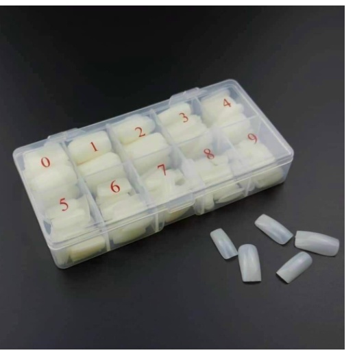 Móng úp chân dài , móng ốp chân , hộp màu đục hộp 500 móng