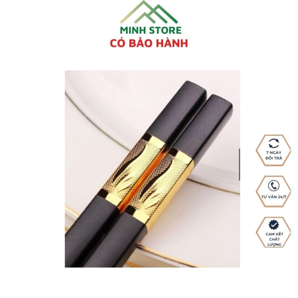 Bộ 10 Đôi Đũa Mạ Vàng Đũa Mạ Vàng Xuất Nhật, Hàn Quốc Cao Cấp, Chống Trơn Trượt