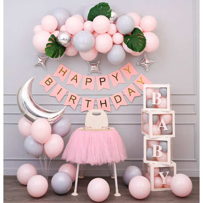 (SÉT Y HÌNH) Combo set bong bóng bay trang trí tiệc sinh nhật happy birthday cho bé trai, bé gái nhiều mẫu đủ đồ phụ kiệ