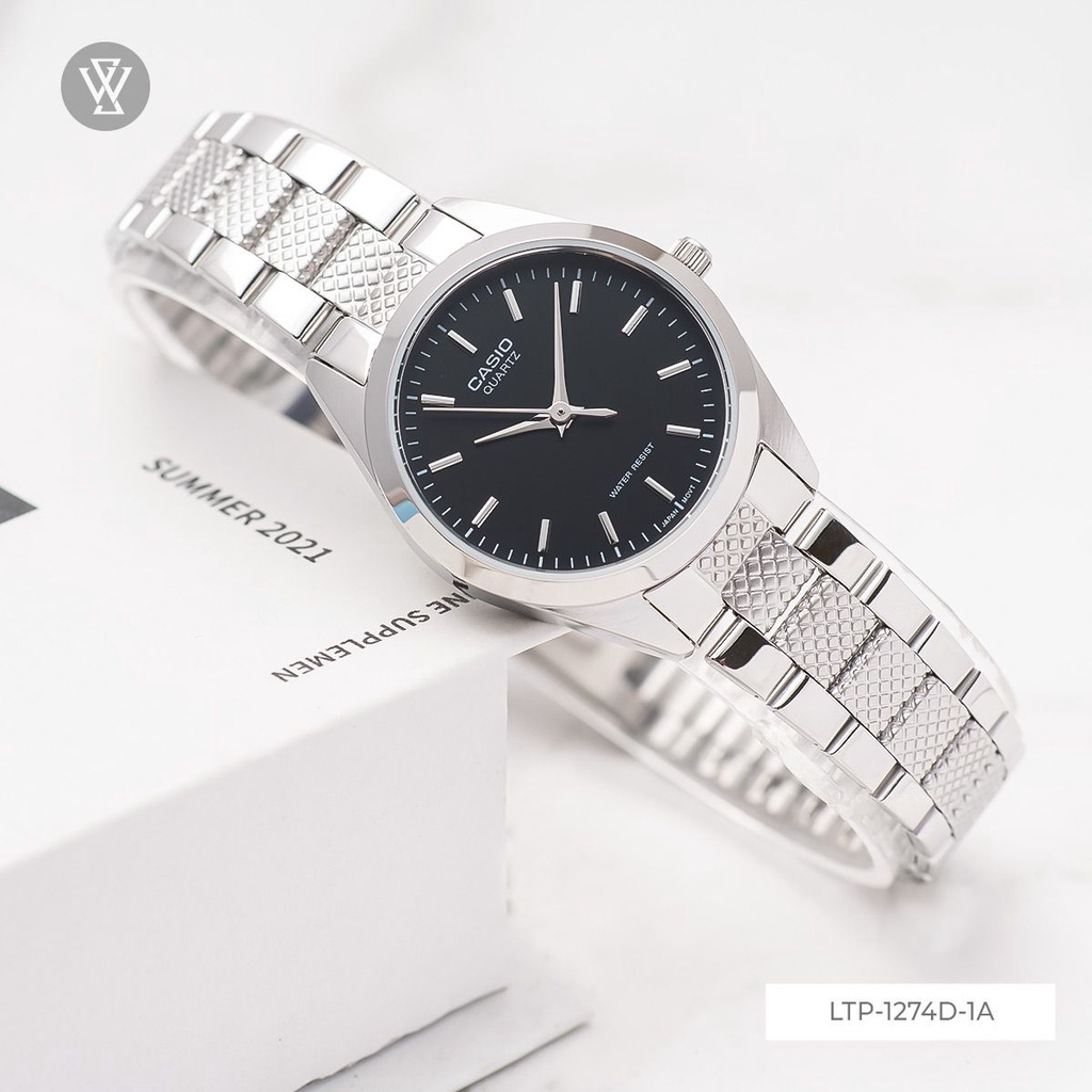 Đồng Hồ Quartz Nữ Casio WATCHSTORE LTP-1274D-1ADF Thiết Kế Mặt Kính Khoáng 22mm, Dây Kim Loại Và Vỏ Thép Không Gỉ