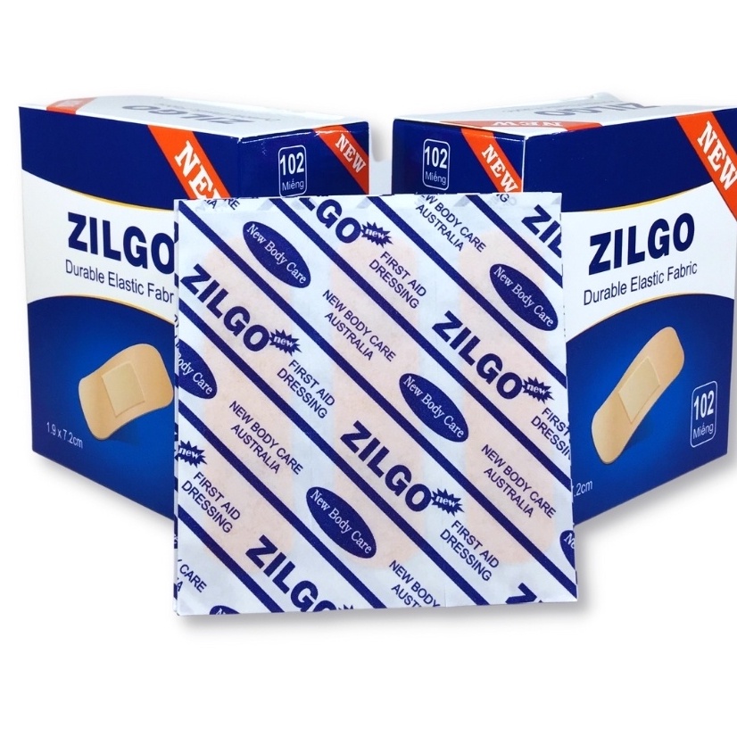 Băng Gâu ZILGO Hộp 102 Miếng Dán Vết Thương, Băng Cá Nhân Urgo, Băng Y Tế Sơ Cứu Vết Thương