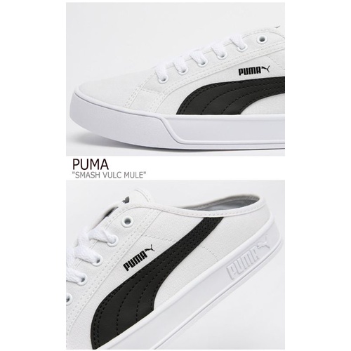 Giày đạp gót Puma Vulc trắng sọc đen 38