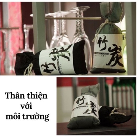 Túi Than Tre Hoạt Tính Khử Mùi, Lọc Không Khí Treo Xe Ô Tô ,Tủ Quần Áo - Than Tre Tự Nhiên Khử Mùi Ẩm Mốc