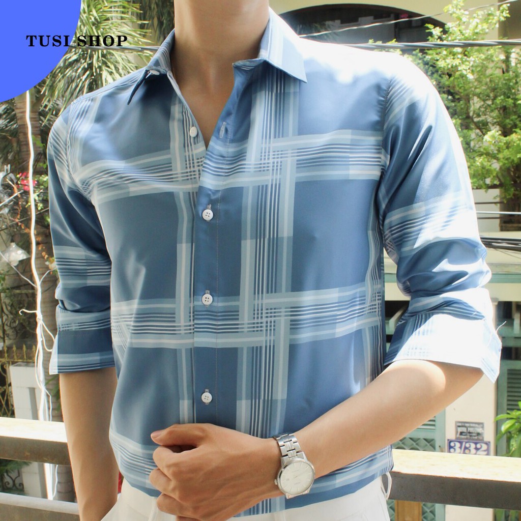 [SIÊU GIẢM GIÁ] Áo sơ mi 3D nam nữ cặp đôi chất liệu kate lụa HOẠ TIẾT CARO | BigBuy360 - bigbuy360.vn
