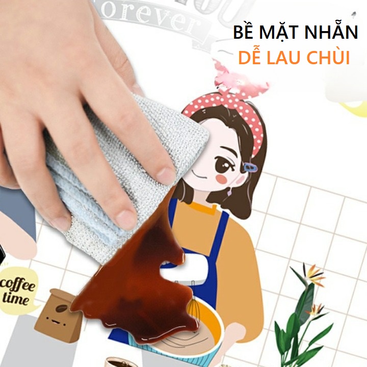 Giấy dán bếp chống dầu mỡ, dễ lau chùi, decal dán tường bếp trang trí cute
