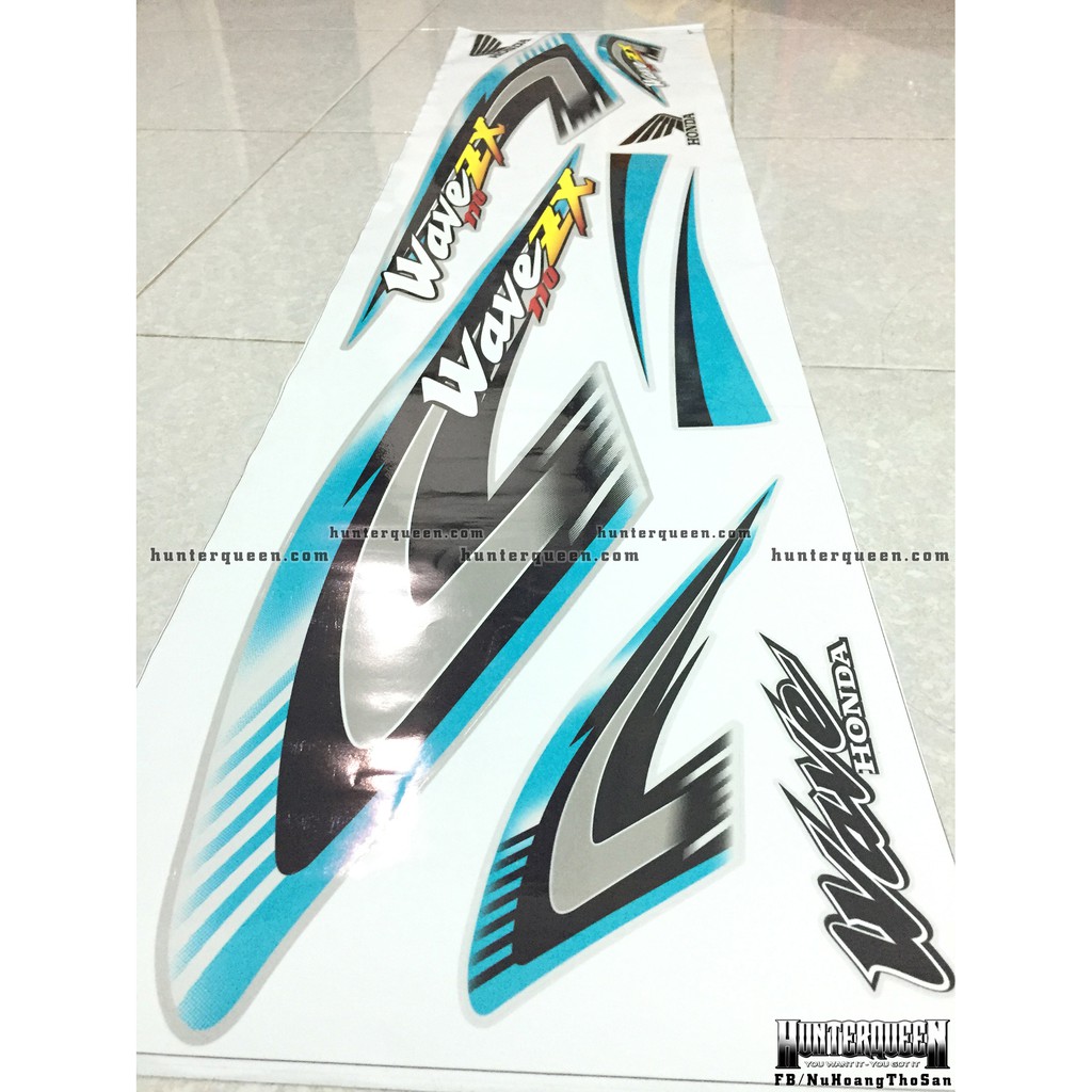 Tem rời xe WAVE đời đầu. Mẫu tem ZX dán xe bạc. Chống nước, bền màu, sắc nét. Thay đổi theo yêu cầu. Chất lượng cao.
