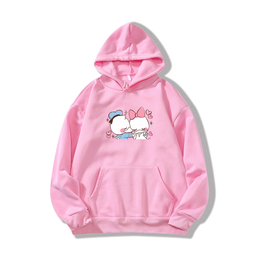 DISNEY Áo Khoác HOODIE Vải COTTON / Nỉ In Hình Vịt DONALD Dễ Thương Size M-XXL Dành Cho Cặp Đôi