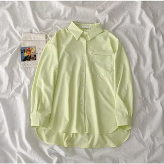 SẴN | Áo sơ mi trơn oversize basic màu pastel (unisex)