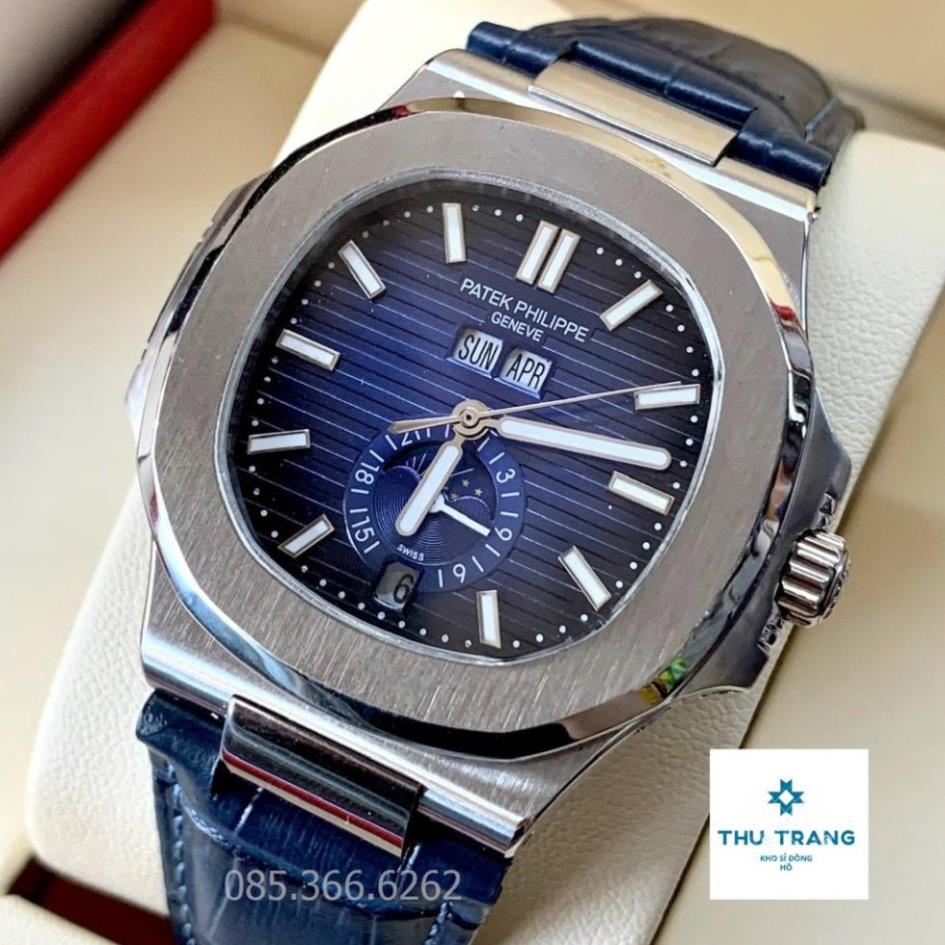 Đồng Hồ Nam PT Philip Cơ Automatic Nhật, Mặt Saphire 41-42mm vuông trơn 4 MÀU nổi bật, Chống Nước 5ATM