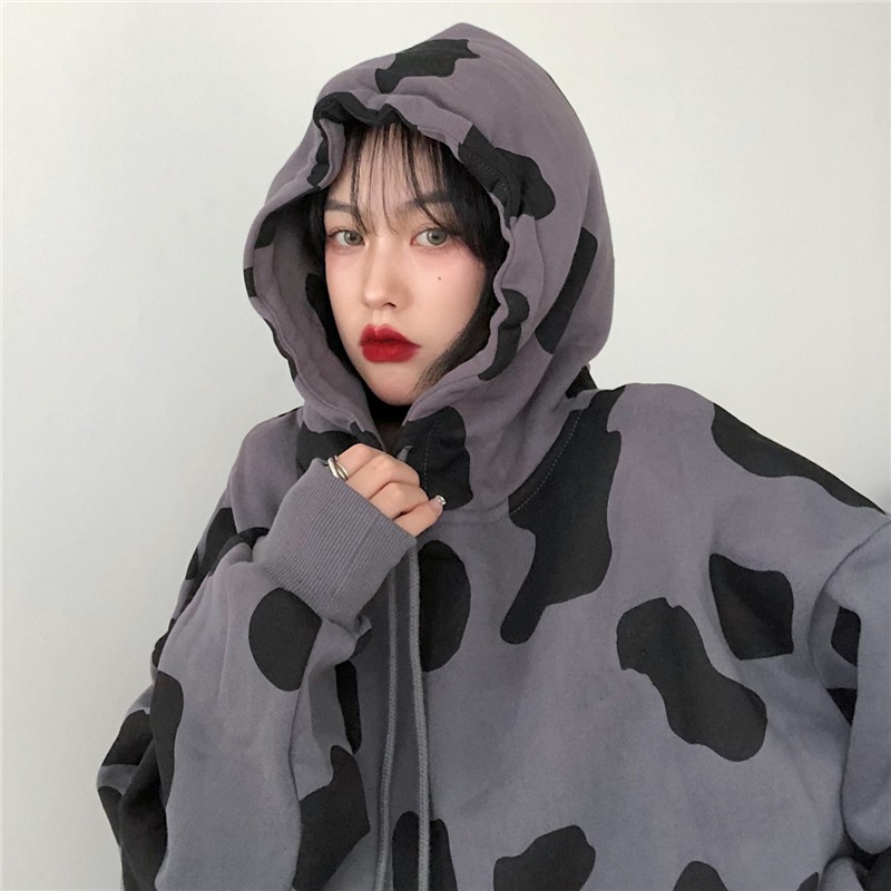 Áo hoodie bò sữa nữ form rộng dài vải nỉ chất đẹp giá rẻ hàng quảng châu BST áo thu đông unisex Ulzzang 2020 | BigBuy360 - bigbuy360.vn