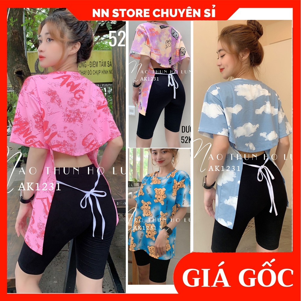 ÁO HỞ LƯNG PHOM RỘNG 3/4 CỘT DÂY NƠ SAU LƯNG ⚡ẢNH SHOP TỰ CHỤP⚡ ÁO THUN LOANG MÀU ⚡ ÁO BÒ SỮA ⚡ ÁO THUN PHOM RỘNG AK1231