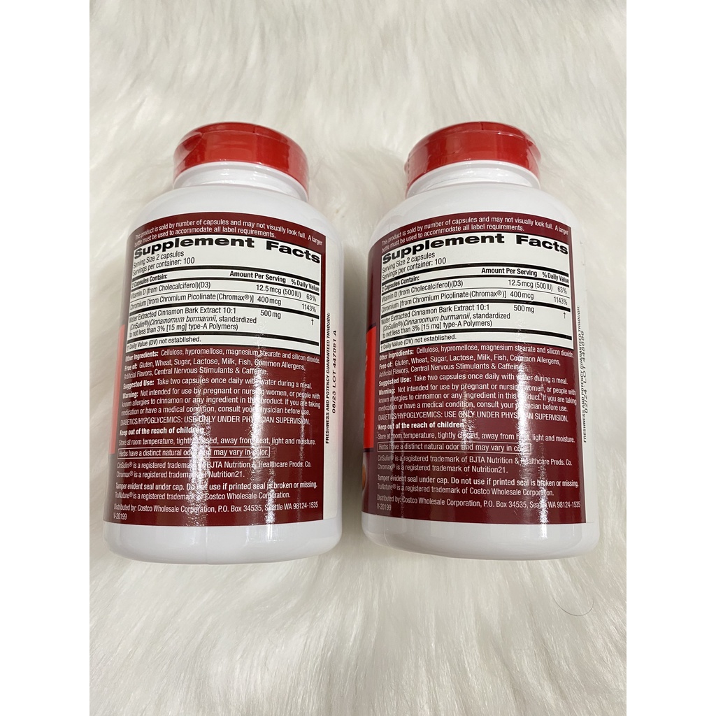 Hỗ Trợ Cân Bằng Đường Huyết Từ Vỏ Quế Trunature Advanced Strength CinSulin 200 Viên Của MỸ