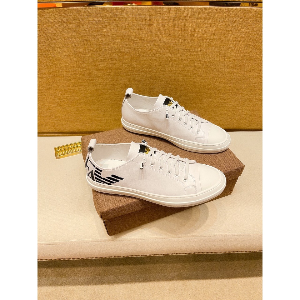 Giày sneaker nam da thật thời trang cao cấp Armani phong cách trẻ trung, thời thượng