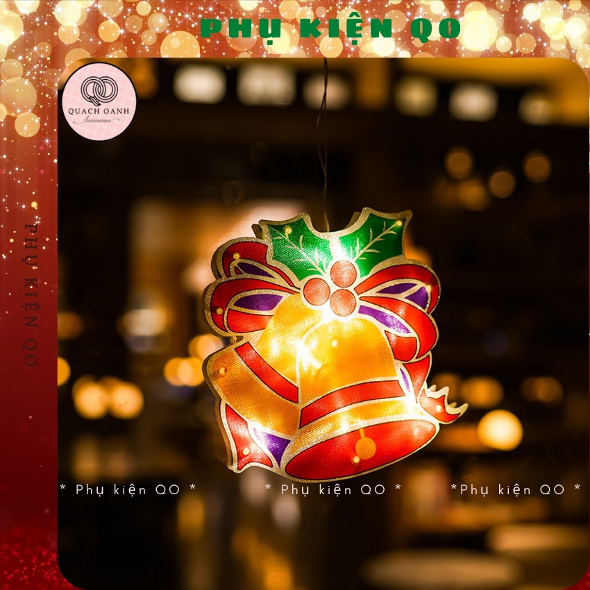 Đèn LED Nhiều Mẫu NOEL GIÁNG SINH Sử Dụng PIN Có Nút Hít Mặt Kính Trang Trí DECOR dịp LỄ TẾT - DEN01
