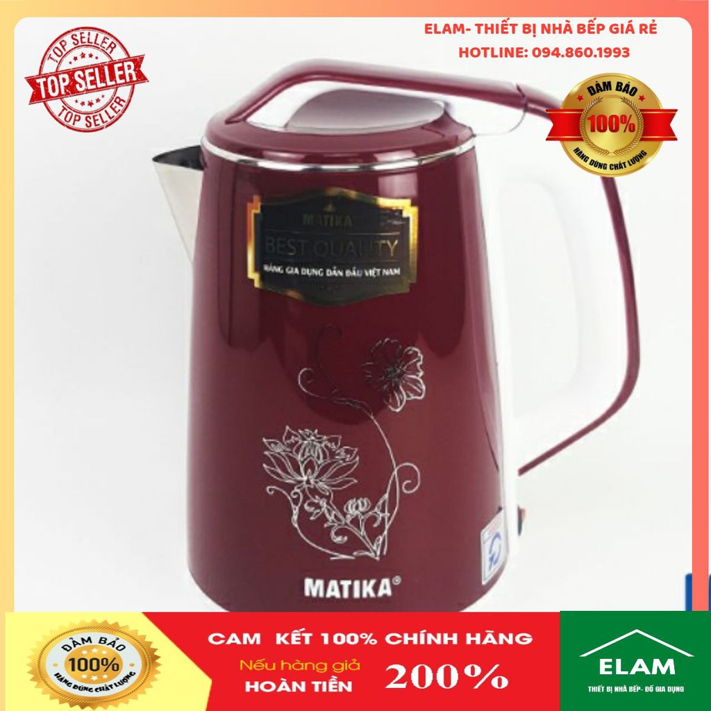 Ấm siêu tốc Matika MTK-24 dung tích 2,3L chức năng ủ siêu chất