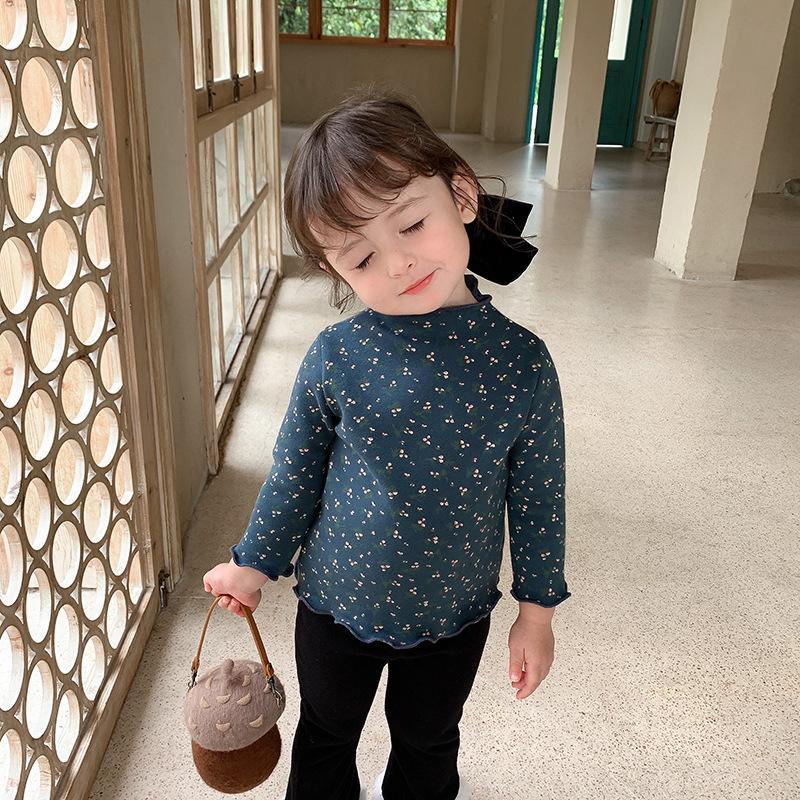 Áo thun tay dài hình hoa phong cách châu Âu thời trang thu đông cho bé