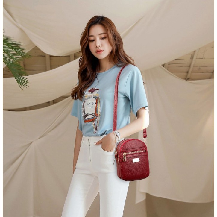 Túi đeo chéo nữ hàng Quảng Châu cao cấp 3 ngăn siêu tiện dành cho giới trẻ | BigBuy360 - bigbuy360.vn