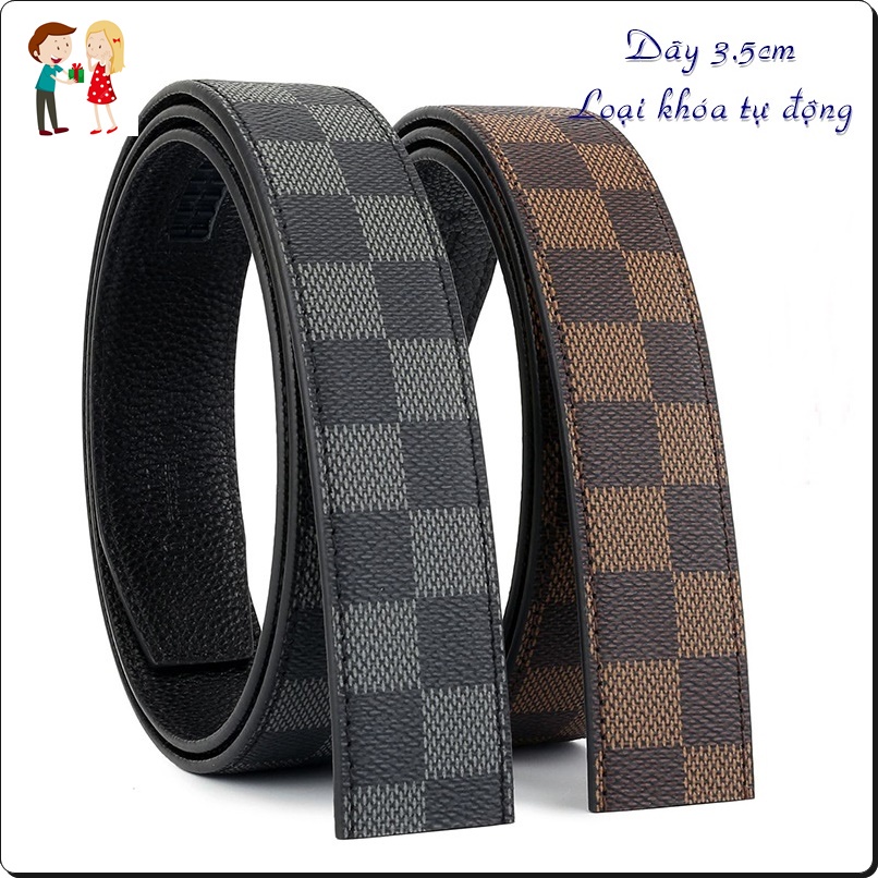 Dây thắt lưng da nam 3.5cm, loại tự động, da xịn, mềm, phong cách, trẻ trung, đặc sắc.